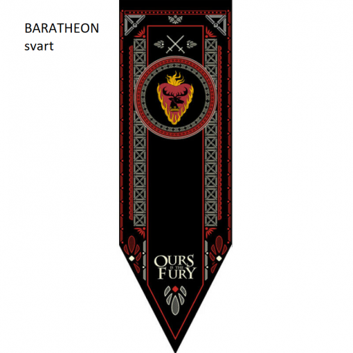 Newplay BARATHEON svart Game of thrones banner flagga