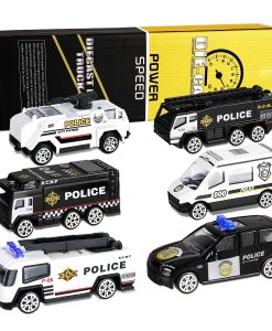 newplay leksaksbilar i metall och plast 6 pack police polis